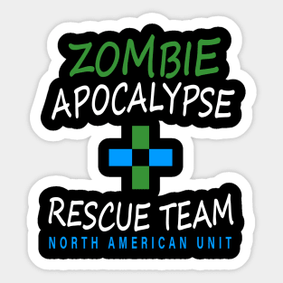 Zombie Apocalypse Rescue Team North American Unit Sticker